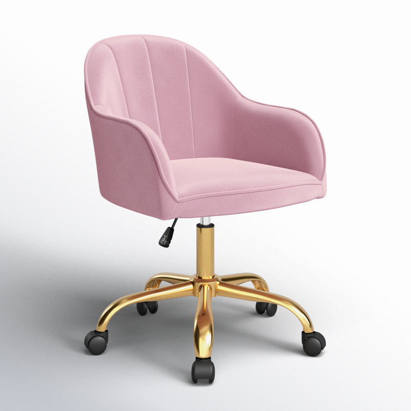 Kelly Clarkson Home Aurora Velvet Office Chair with Gold Chrome Base Reviews Wayfair